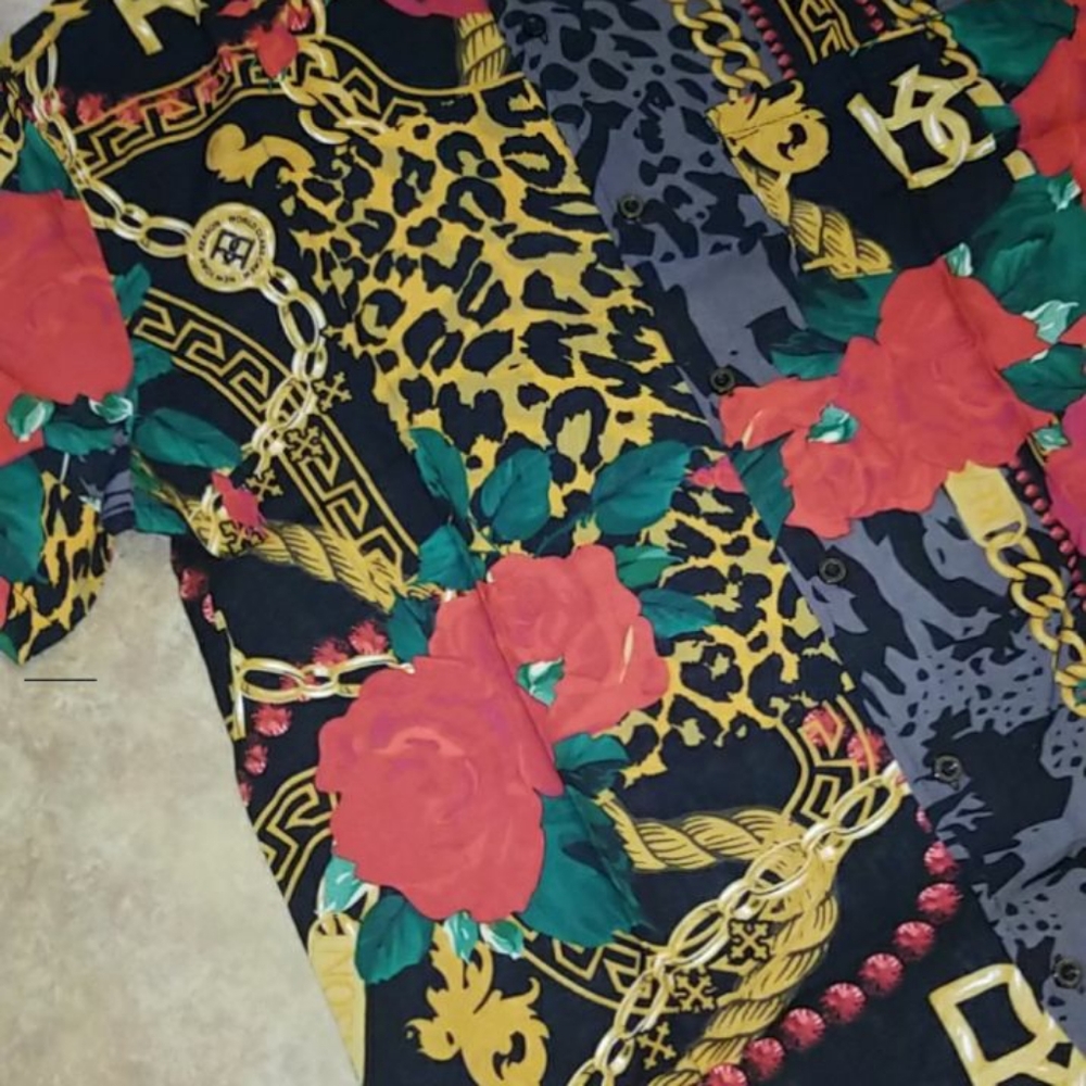 🆕️ Floral Gold Chain Woven Shirt S,M,L,XL - Picture 4 of 10